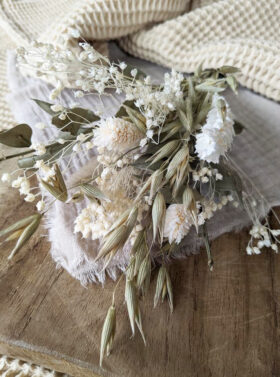 fleurs séchées déco table