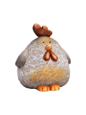 Figurine décorative en forme de petite cocotte en argile