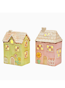 Maison lumineuse en céramique, éclairage LED