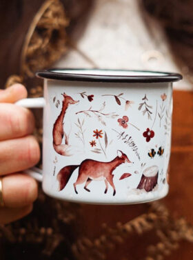 Tasse émaillée avec motifs renard - Fox & Fall