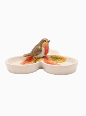 Coupelle apéritive décorative ronde avec oiseau en céramique