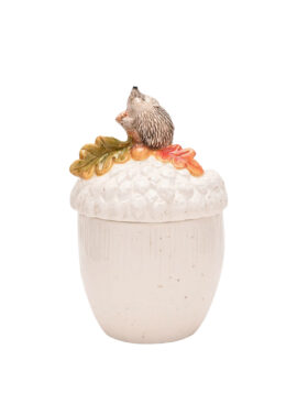 Pot de rangement avec couvercle – Gland décoratif avec hérisson