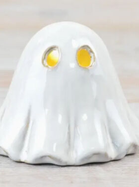 Mini fantôme décoratif en céramique — Éclairage LED chaleureux