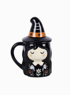 Tasse en céramique en forme de sorcière avec chapeau noir | Cadeau fantaisie