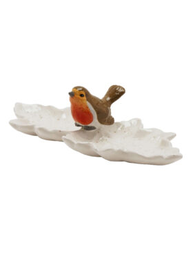 Coupelle décorative avec petit oiseau en céramique.