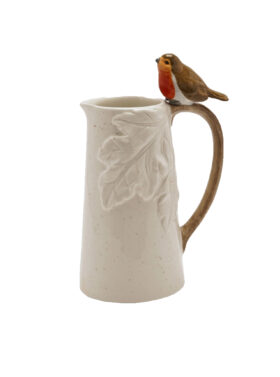 Pichet décoratif en céramique avec petit oiseau – Nature & poésie